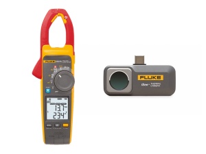 Fluke 378 FC Temassız Gerilim True-rms AC/DC Pensampermetre + Fluke iSee™ Mobil Termal Görüntüleme Cihazı - TC01A ile birlikte